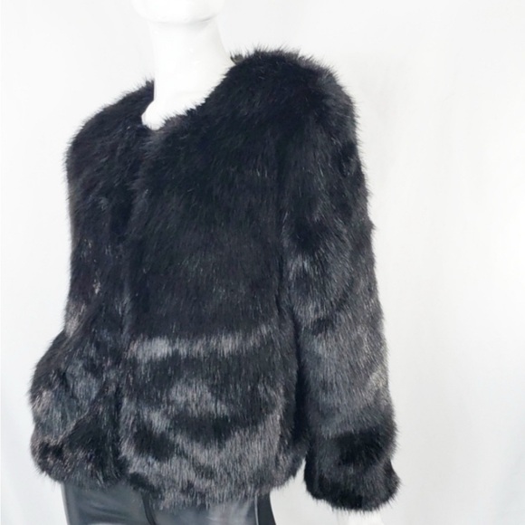Banana Republic Faux Fur Jacket Size Large - Picture 2 of 8